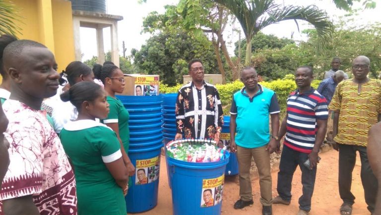 Prof. Yankah donates GHC 20,000 worth of health materials against COVID-19 fight in Agona East