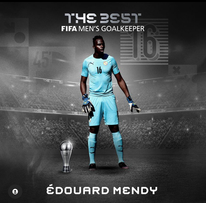 Senegalese Chelsea goalkeeper Edouard Mendy named the best Goalkeeper in the World in the FIFA Awards