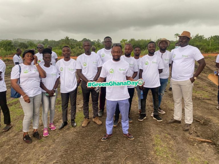 Ronnie Ato Paintsil (Afrikaba) joins State leaders to projects Green Ghana project.