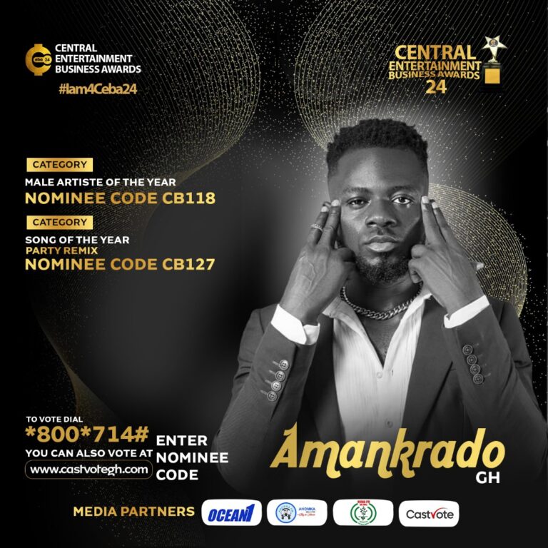 Amankrado GH Nominated for Male Artiste Of The Year and Song Of The Year at CEBA 2024